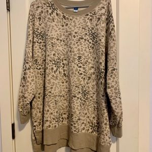 Animal Print Tunic Sweatshirt 3X